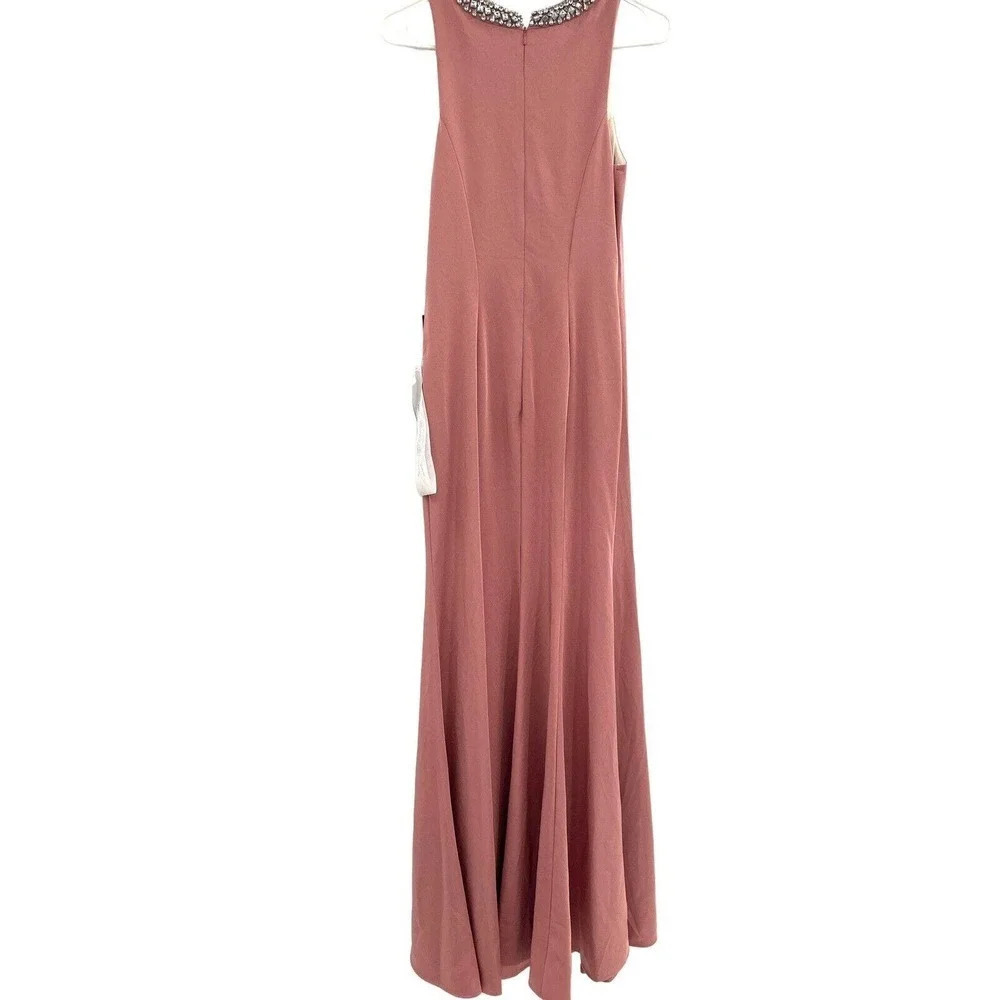 IEENA by MAC DUGGAL Gown Rose Pink Embellished Neck Trumpet Size US 0 - Picture 11 of 16